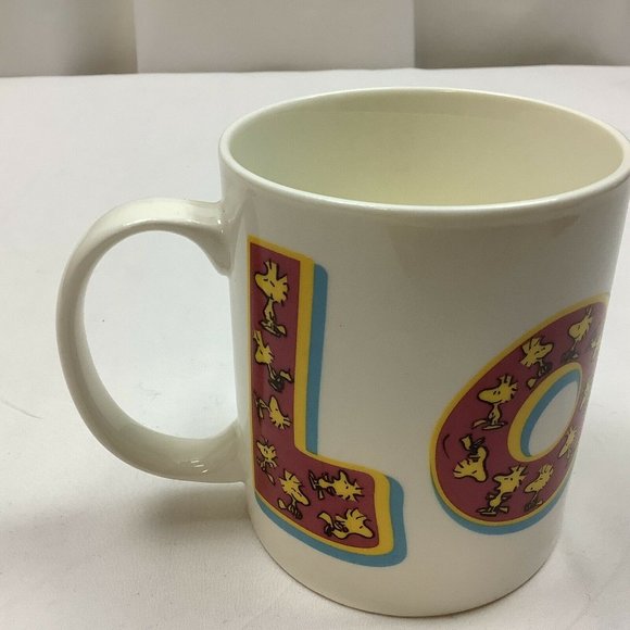 SNOOPY WOODSTOCK Love Coffee Mug 10 oz. Bone China Dishwasher Microwave Safe - Picture 6 of 12